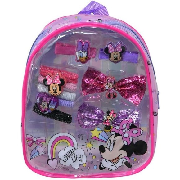 Minnie Mouse Kids Backpack With Hair Accessories Set - Picture 1 of 1